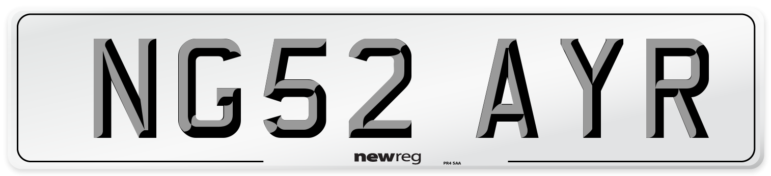 NG52 AYR Number Plate from New Reg